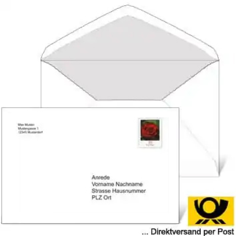 Direktversand an Angehörige <br><b>ohne Rand</b><br><small>1 Briefhülle 1,74€</small>
